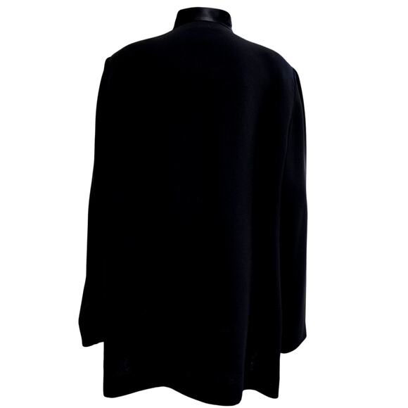 Jones New York Black Satin-Trim Jacket Blouse – Frog Closures – Size 16 - Picture 5 of 8